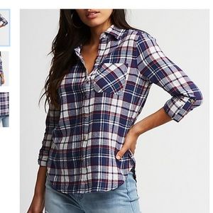 Charlotte Russe Plaid Button Up
